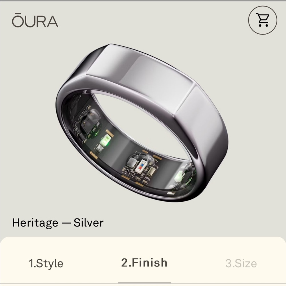 Oura Gen3 Heritage Silver size 8